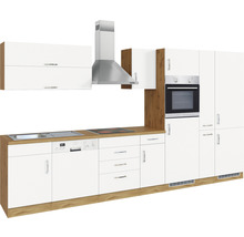 Cuisine complète avec appareils Held Möbel Sorrento 360 cm blanc mat démontée variante réversible 1013.6279