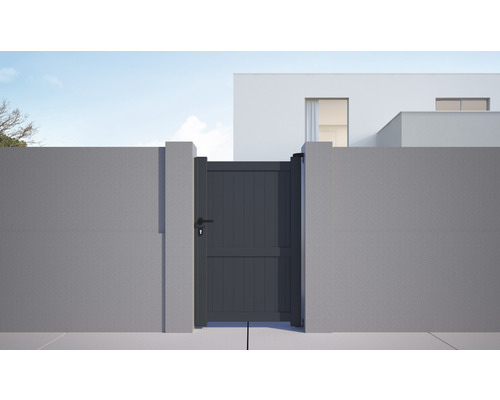 Portail de jardin en aluminium avec serrure dans une installation résidentielle moderne