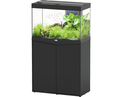 Kit complet d'aquarium aquatlantis Splendid 145 y compris éclairage LED, filtre, meuble bas noir