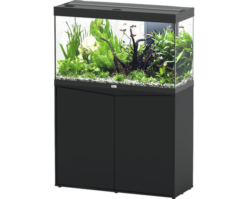 Kit complet d'aquarium aquatlantis Splendid 200 y compris éclairage LED, filtre, meuble bas noir