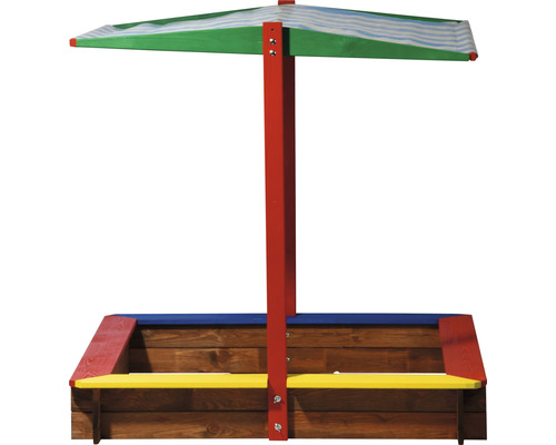 Sandkasten mit Sonnenschutzdach für den Garten