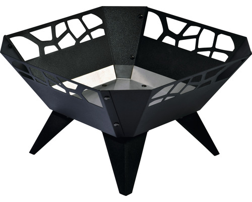 Brasero Design dobar 51,5 x 51,5 x 30 cm tôle d'acier noir carré convient pour faire des barbecues