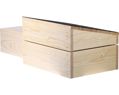 Abri pour hérisson dobar avec toit en bitume noir 74,5 x 29 x 24 cm Nichoir en bois pour le jardin
