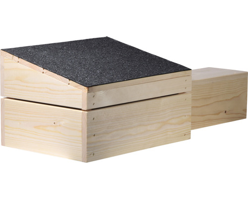 Maison en bois pour hérissons avec toit en bitume