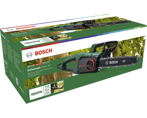 Tronçonneuse électrique Bosch UniversalChain 40 dans son emballage