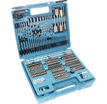 Jeu de forets et d''embouts dans une boîte à outils ouverte