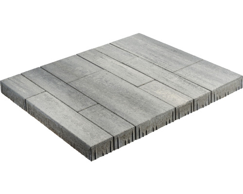 Pavé multiformat Caleta mélange blanc-anthracite 8 cm