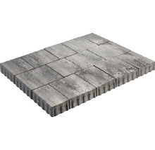 Pavés gris en béton, assemblés