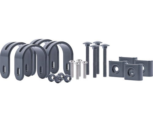 Kit de support pour clôture ALBERTS pour Chaussee réglable, mobile, aluminium anthracite