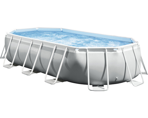 Ensemble piscine hors sol INTEX piscine tubulaire Prism Oval épurateur à cartouche bâche de recouvrement de piscine intissé de protection du sol échelle y compris plateforme