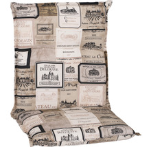 Coussin de chaise motif étiquette de vin