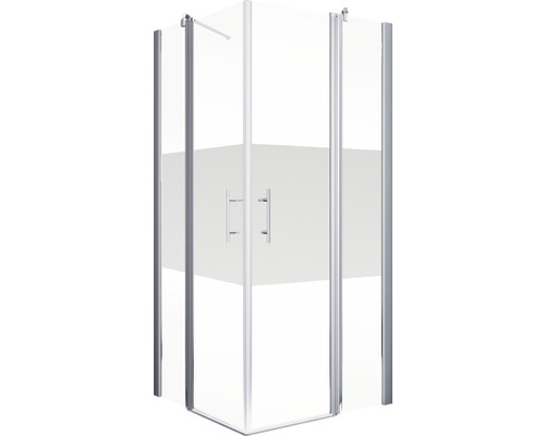 Eckdusche mit Glas und Griffen