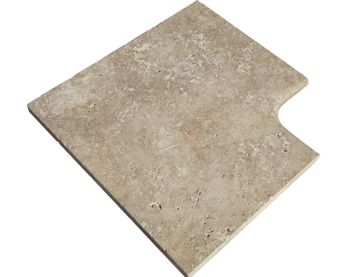 FLAIRSTONE Poolumrandung Beckenrandstein Napoli Eckstück 90° braun innen gerundet 48x35 / 48x35 x 3 cm