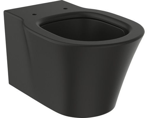 WC suspendu Ideal Standard Connect Air cuvette à fond creux sans bride de rinçage Aquablade à économie d'eau noir mat sans abattant WC E0054V3