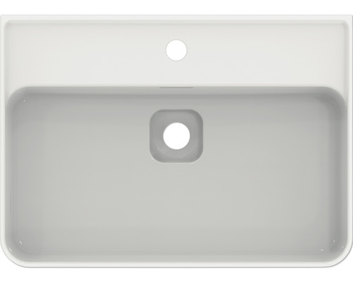 Aufsicht auf ein Waschbecken aus Keramik