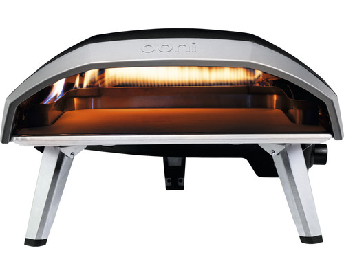 Four à pizza au gaz Ooni Koda 16 gaz 63 x 58 cm acier inoxydable noir argent en forme de L Flamme facile à utiliser et allumage immédiat du gaz