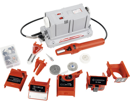 Affûteuse avec différents accessoires pour affûter les forets, les couteaux et autres outils