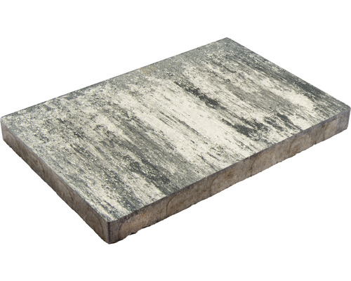 Beton Terrassenplatte Crescendo Style weiß-anthrazit-melange 60 cm x 40 cm x 5 cm Betonplatte mit gebürsteter Oberfläche