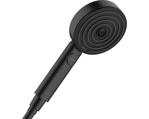 Handbrause hansgrohe Pulsify S 105 3jet Activation rund Ø 105 mm schwarz 24100670 Schwarzer Handbrausekopf mit Auswahlknopf