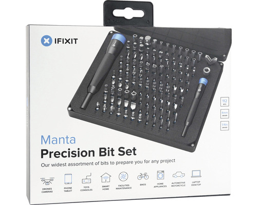 IFixit Manta Präzisions-Bit-Set mit 112 Bits und zwei Schraubendrehern