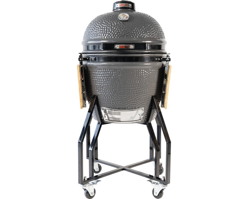 Barbecue céramique Grill Guru Kamado Original L avec piètement et tablette sur roulettes