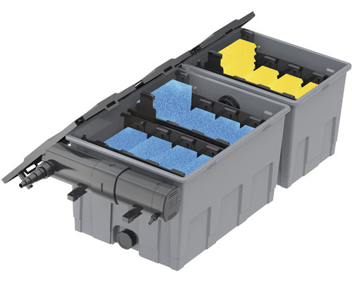 Système de filtration de bassin avec éponges filtrantes