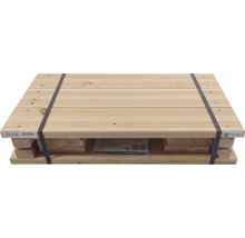 Palette en bois avec bande de fixation