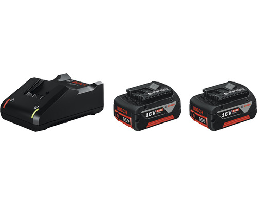 Kit de démarrage Bosch 18 V, 2x 4,0 Ah batterie GBA Li + chargeur GAL 18V-40 Chargeur Bosch avec deux batteries 18 volts