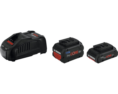 Starter Set Bosch ProCORE 18 V, 1x 5,5 Ah & 1x 4,0Ah Li Akkus + GAL1880 Ladegerät