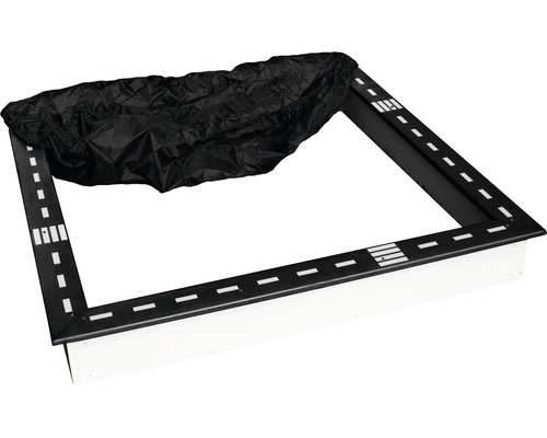 Bac à sable avec couvercle et motif de route