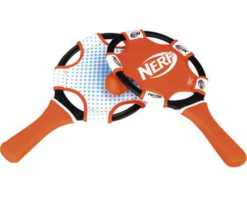Ensemble jeu de balles de plage néoprène NERF composé de 2 raquettes et balle PVC