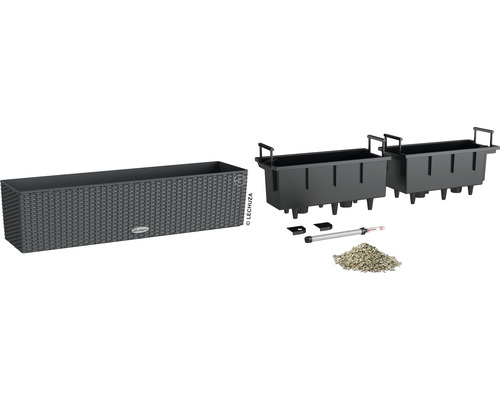 Jardinière de balcon Lechuza avec système d''irrigation et accessoires