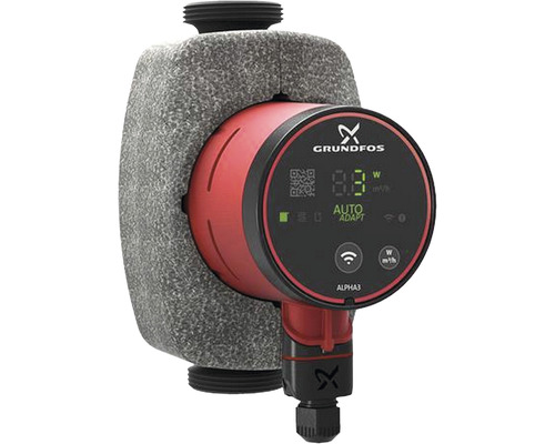 Pompe à rotor noyé haute efficacité Grundfos ALPHA3 25-60 180 mm 1 1/2" 99371929 Grundfos ALPHA3 circulateur avec isolation