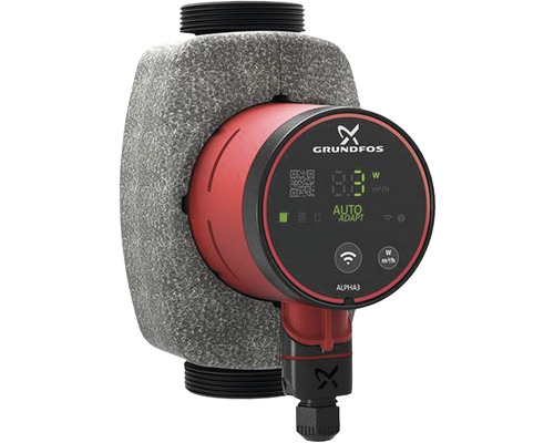Pompe à rotor noyé haute efficacité Grundfos ALPHA3 32-40 180 mm 2" 99371943 Circulateur Grundfos Alpha3 avec isolation