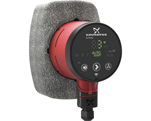 Pompe à rotor noyé haute efficacité Grundfos ALPHA2 15-60 130 mm 1" 99261696 Circulateur Grundfos Alpha2 avec isolation thermique