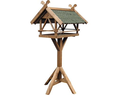 Vogelhaus aus Holz mit Ständer und Dach