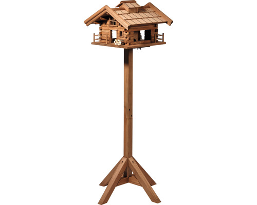 Vogelfutterhaus dobar Tirol inkl. Ständer 37 x 37 x 117 cm Vogelhaus im Chaletstil auf einem Holzständer