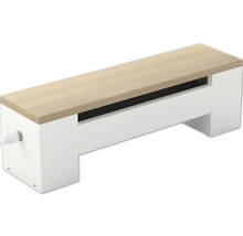 Licon Heat Bankkonvektor Heizkörper KORALINE LDE H 450 x L 1400 x T 315 mm weiß mit Holzplatte Eiche