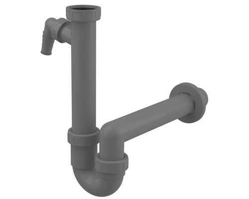 Siphon tubulaire Alca pour évier 1 1/2" x 40 mm en plastique recyclé gris A81-DN40-ECO