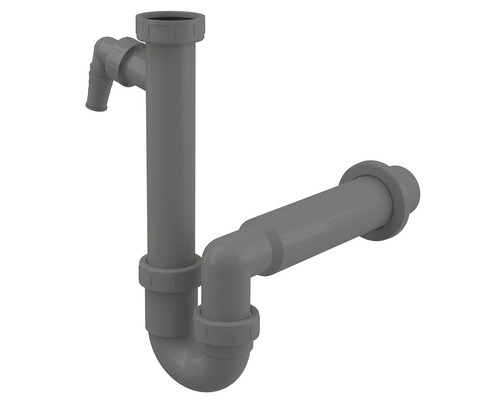 Siphon tubulaire Alca pour évier 1 1/2" x 50 mm en plastique recyclé gris A81-DN50-ECO