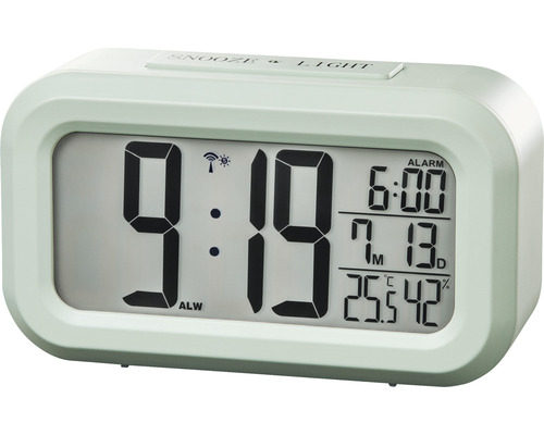 Réveil radio digital RC 660 avec thermomètre et date vert menthe 11,6x6,5 cm Radio-réveil numérique avec affichage de l''heure, de la date et de la température