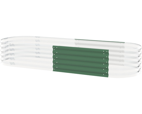 Extension de jardinière surélevée Stretched 401 80 x 80 x 40,1 cm jonc de mer Jardinière surélevée en métal avec éléments verts