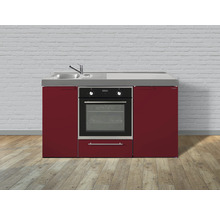 Cuisines Stengel kitchenette avec appareils Kitchenline 150,0 cm rouge brillant prémontée variante gauche 1115000606103