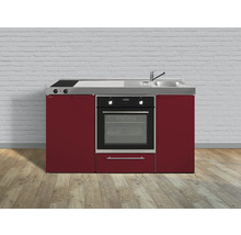 Stengel-Küchen Singleküche mit Geräten Kitchenline 150,0 cm rot glänzend vormontiert Variante rechts 1115000603103