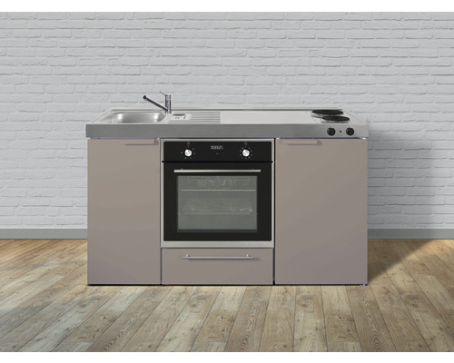 Stengel-Küchen Singleküche mit Geräten Kitchenline 150 cm sand matt montiert Variante links