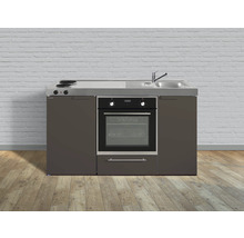 Cuisines Stengel kitchenette avec appareils Kitchenline 150,0 cm moka métallique mat prémontée variante droite 1115000601114