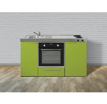 Stengel-Küchen Singleküche mit Geräten Kitchenline 150,0 cm grün glänzend vormontiert Variante links 1115000602113