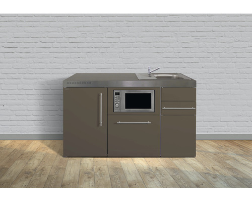 Stengel-Küchen Miniküche mit Geräten Premiumline 150 cm mokka metallic matt montiert Variante rechts