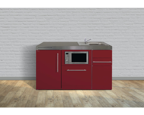 Stengel-Küchen Miniküche mit Geräten Premiumline 150 cm rot glänzend montiert Variante rechts