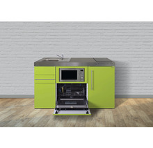 Stengel-Küchen Miniküche mit Geräten Premiumline 150,0 cm grün glänzend vormontiert Variante links 1015078164113